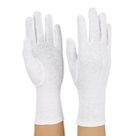 Long-Wristed Cotton Gloves, White Small