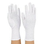 Long-Wristed Cotton Gloves, White Medium