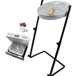 Jumbie Jam Steel Drum w/ Metal Z-Floor Stand, Silver