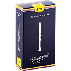 Vandoren Traditional #2.5 Clarinet Reeds (10 Bx)