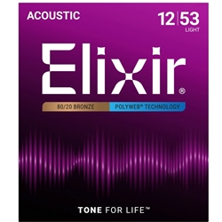 Elixir Polyweb Coated Acoustic Guitar Strings, Light